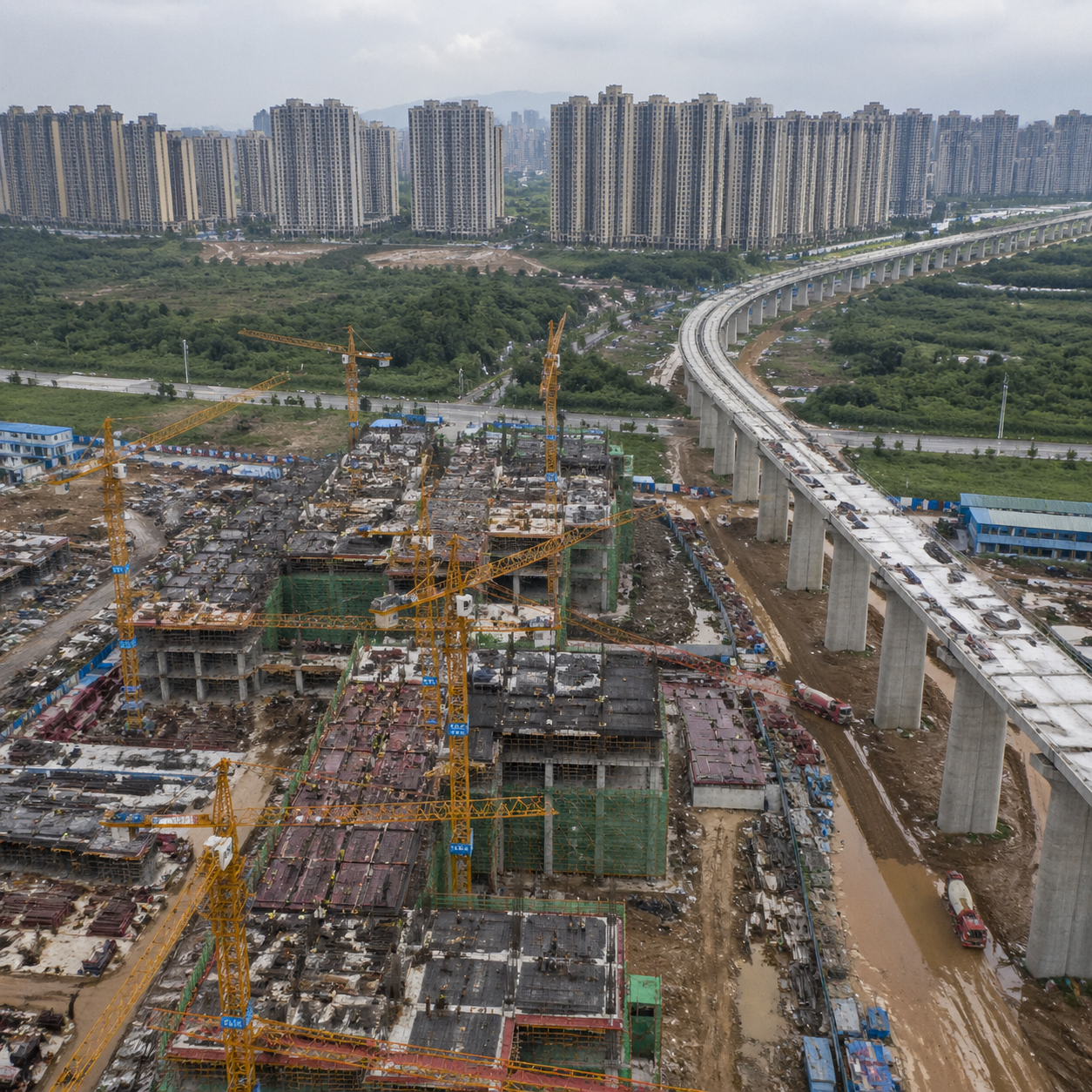 基建投资与房地产低迷的对比